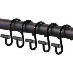 12pcs T-Shaped Rustproof Shower Curtain Hooks for Bathroom Curtain Rods