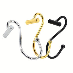 12pcs T-Shaped Rustproof Shower Curtain Hooks for Bathroom Curtain Rods