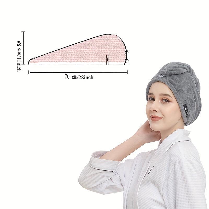 Microfiber Hair Towel Wrap for Quick Dry Hair Turban 28 Inch Bathroom Accessory