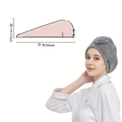 Microfiber Hair Towel Wrap for Quick Dry Hair Turban 28 Inch Bathroom Accessory