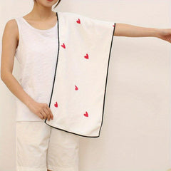 Embroidered Hand Towel Coral Fleece Quick Drying Soft Absorbent Towel