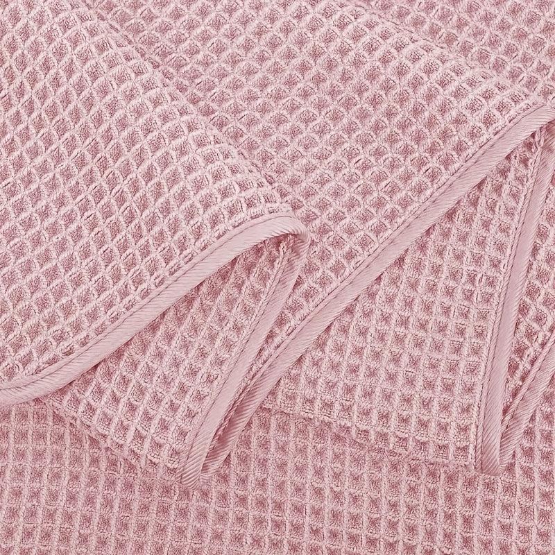 4pcs Solid Waffle Towels Set Soft Absorbent Bathroom Towels Cotton Towels