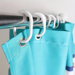 12pcs Plastic C Shaped Shower Curtain Hooks - Easy Installation & Stylish Decor