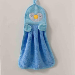 Coral Fleece Hanging Towel Cartoon Absorbent Soft Bathroom Kitchen