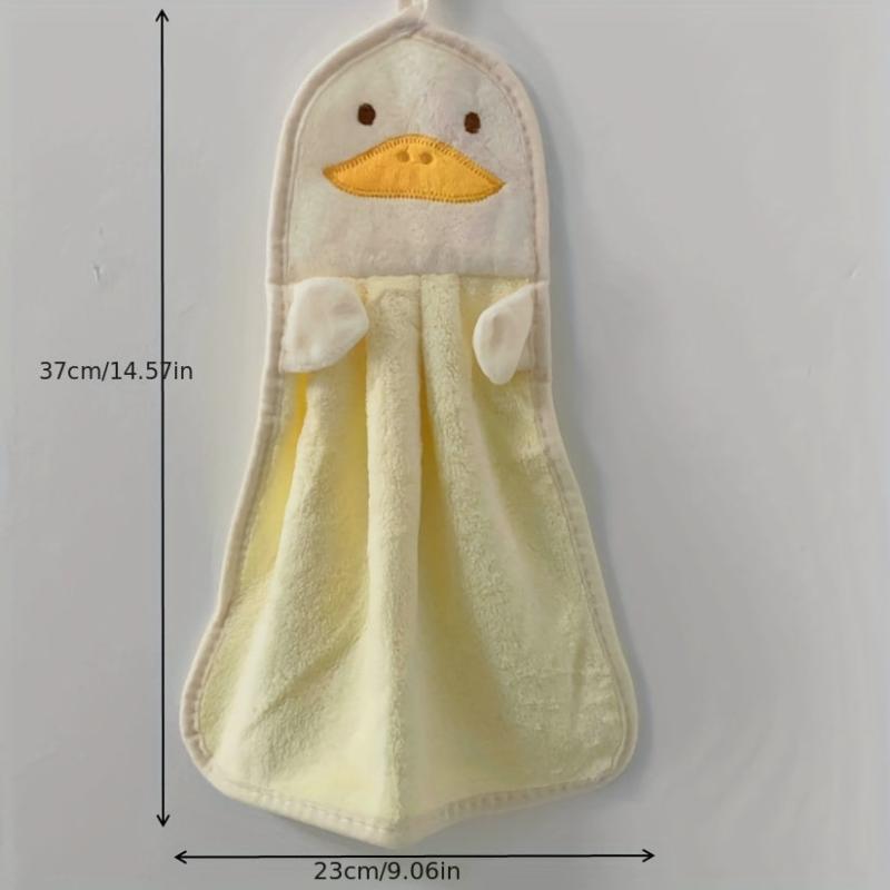 Coral Fleece Hanging Towel Cartoon Absorbent Soft Bathroom Kitchen