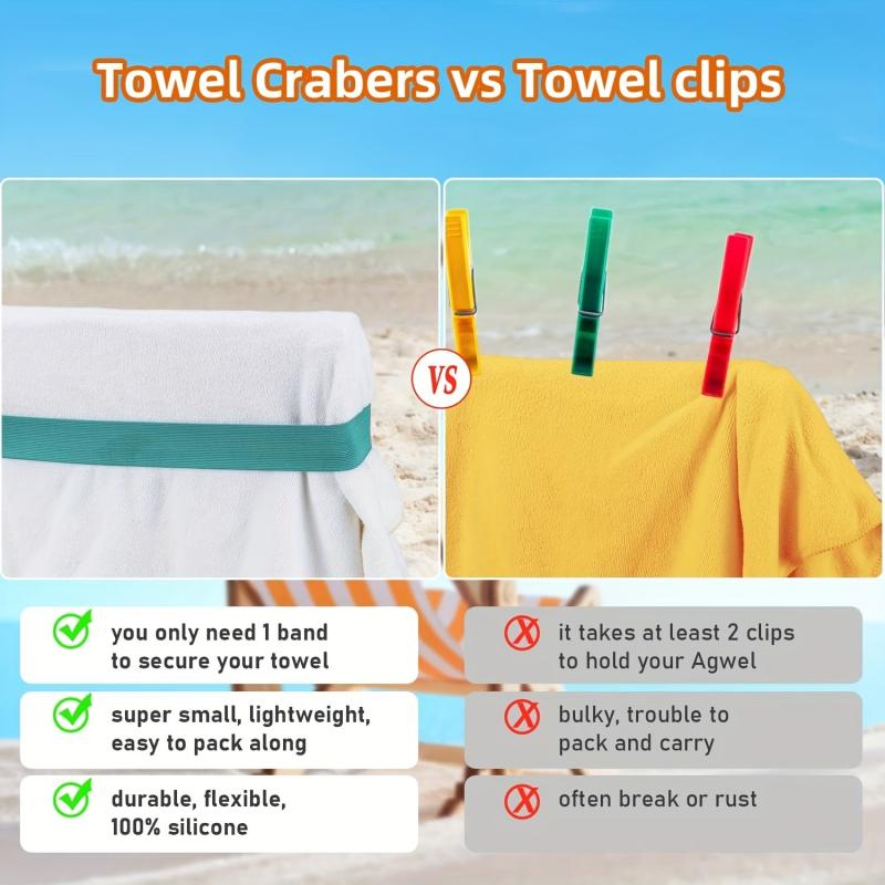 2pcs Beach Towel Clips Windproof Towel Holder for Cruises and Beach