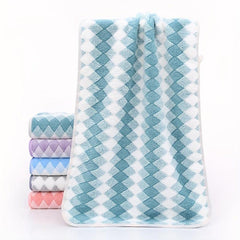 2pcs Geometric Pattern Hand Towel Set Soft Skin-friendly Face Towel