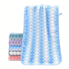2pcs Geometric Pattern Hand Towel Set Soft Skin-friendly Face Towel