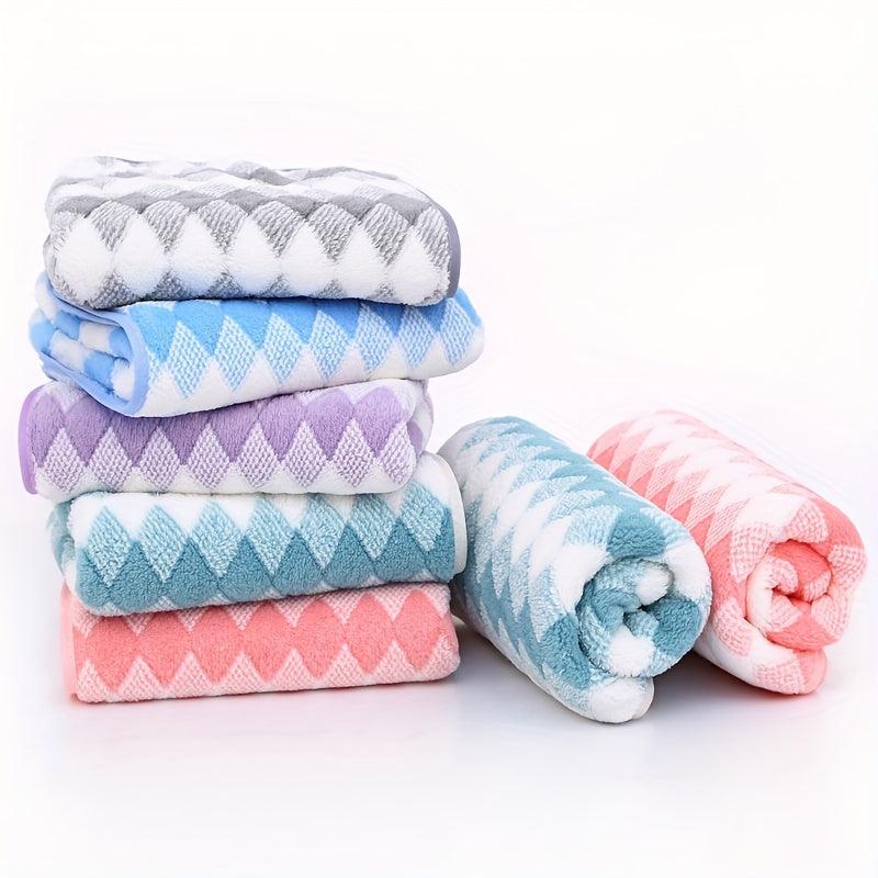 2pcs Geometric Pattern Hand Towel Set Soft Skin-friendly Face Towel