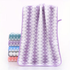 2pcs Geometric Pattern Hand Towel Set Soft Skin-friendly Face Towel