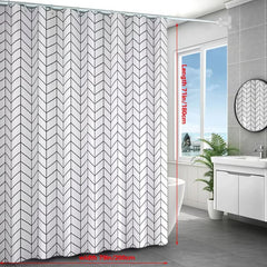Diagonal Plaid Shower Curtain Waterproof PEVA with Metal Buttonholes