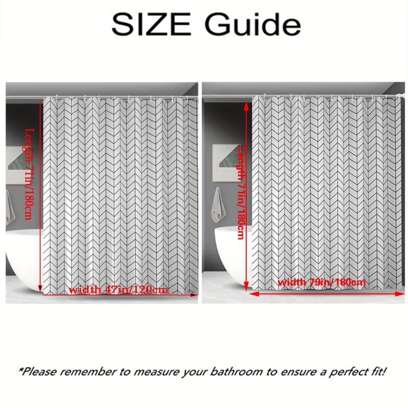 Diagonal Plaid Shower Curtain Waterproof PEVA with Metal Buttonholes