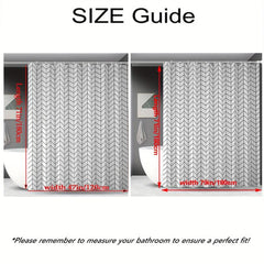 Diagonal Plaid Shower Curtain Waterproof PEVA with Metal Buttonholes