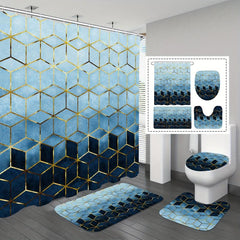 Modern Ombre Shower Curtain Set with Hooks