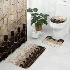 Modern Ombre Shower Curtain Set with Hooks
