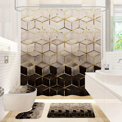 Modern Ombre Shower Curtain Set with Hooks