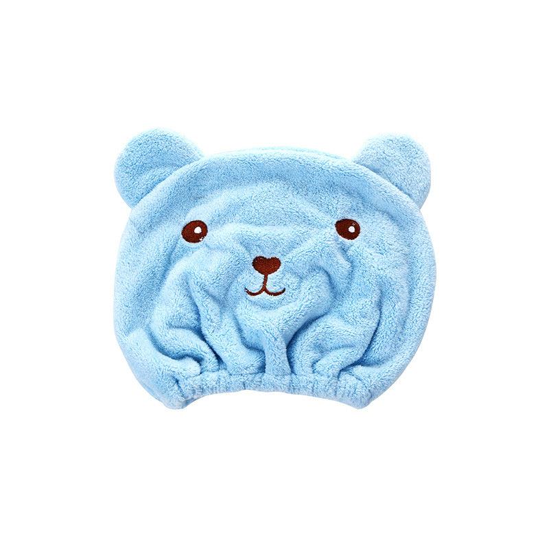 1ps Cartoon Bear Thicken Hair Drying Cap Absorbent Towel Shower Cap
