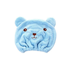 1ps Cartoon Bear Thicken Hair Drying Cap Absorbent Towel Shower Cap