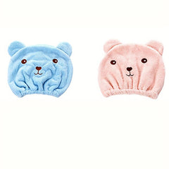 1ps Cartoon Bear Thicken Hair Drying Cap Absorbent Towel Shower Cap