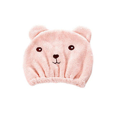 1ps Cartoon Bear Thicken Hair Drying Cap Absorbent Towel Shower Cap