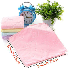Microfiber Mini Square Towel Bear Pattern Washcloth 24 Bathroom Accessories