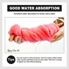 Hair Towel With Button Absorbent Hair Towel Wrap For Curly Hair Fast Drying