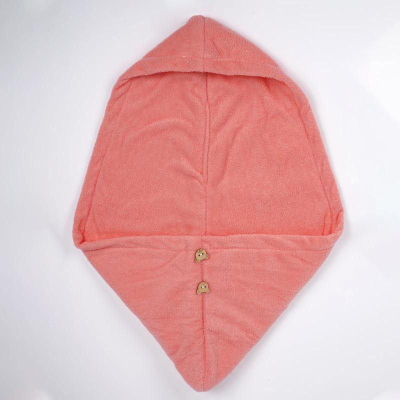 Hair Towel With Button Absorbent Hair Towel Wrap For Curly Hair Fast Drying