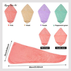 Hair Towel With Button Absorbent Hair Towel Wrap For Curly Hair Fast Drying