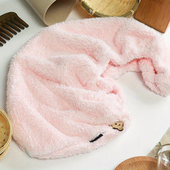 Ultra Absorbent Coral Fleece Hair Drying Cap