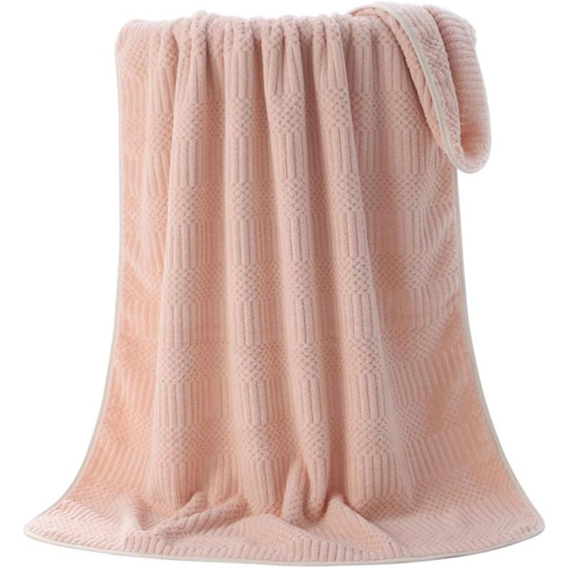 Soft Coral Fleece Bath Towel - Highly Absorbent - Home & Hotel Bathroom Supplies