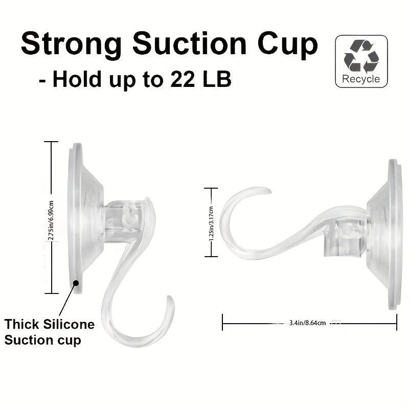 5pcs Strong Suction Cup Hook Waterproof Bathroom Punch Clear Wall Hook