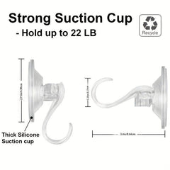5pcs Strong Suction Cup Hook Waterproof Bathroom Punch Clear Wall Hook
