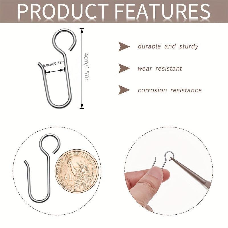 50pcs S-shaped Stainless Steel Curtain Track Hook for Ceiling Shower Curtain