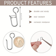 50pcs S-shaped Stainless Steel Curtain Track Hook for Ceiling Shower Curtain