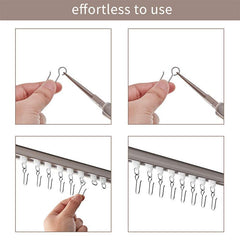 50pcs S-shaped Stainless Steel Curtain Track Hook for Ceiling Shower Curtain