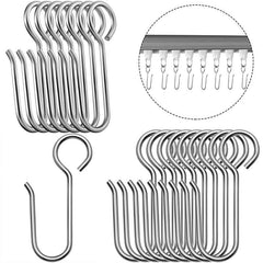 50pcs S-shaped Stainless Steel Curtain Track Hook for Ceiling Shower Curtain