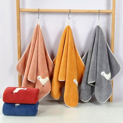 Alpaca Embroidered Hand Towel Coral Fleece Soft Skin-friendly Face Towel