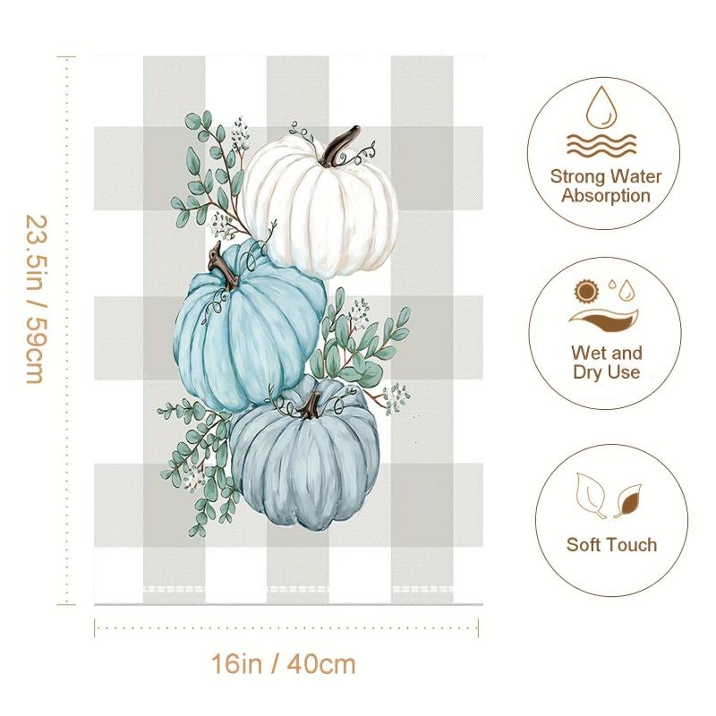 Thanksgiving Fall Dish Towel Soft Pumpkin