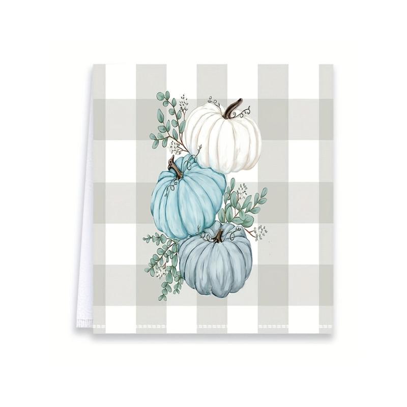 Thanksgiving Fall Dish Towel Soft Pumpkin