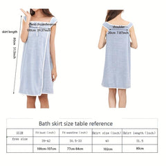 Coral Velvet Shower Skirt Thickened Soft Absorbent Bow Bath Towel