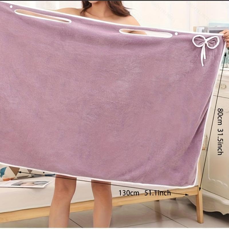 Coral Velvet Shower Skirt Thickened Soft Absorbent Bow Bath Towel
