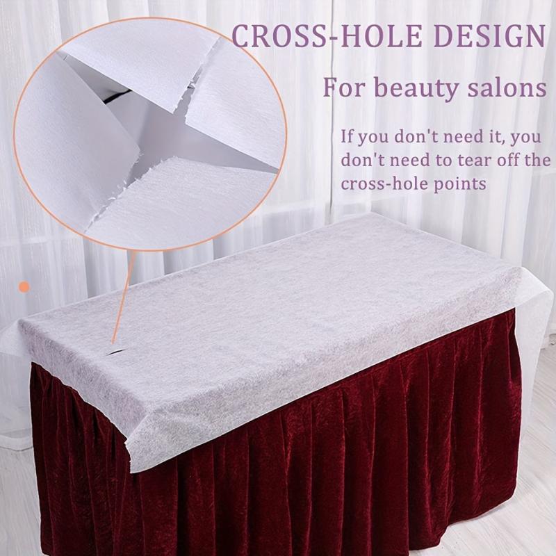 50pcs Disposable Spa Massage Mattress Sheets Non Woven Headrest Paper Sheets