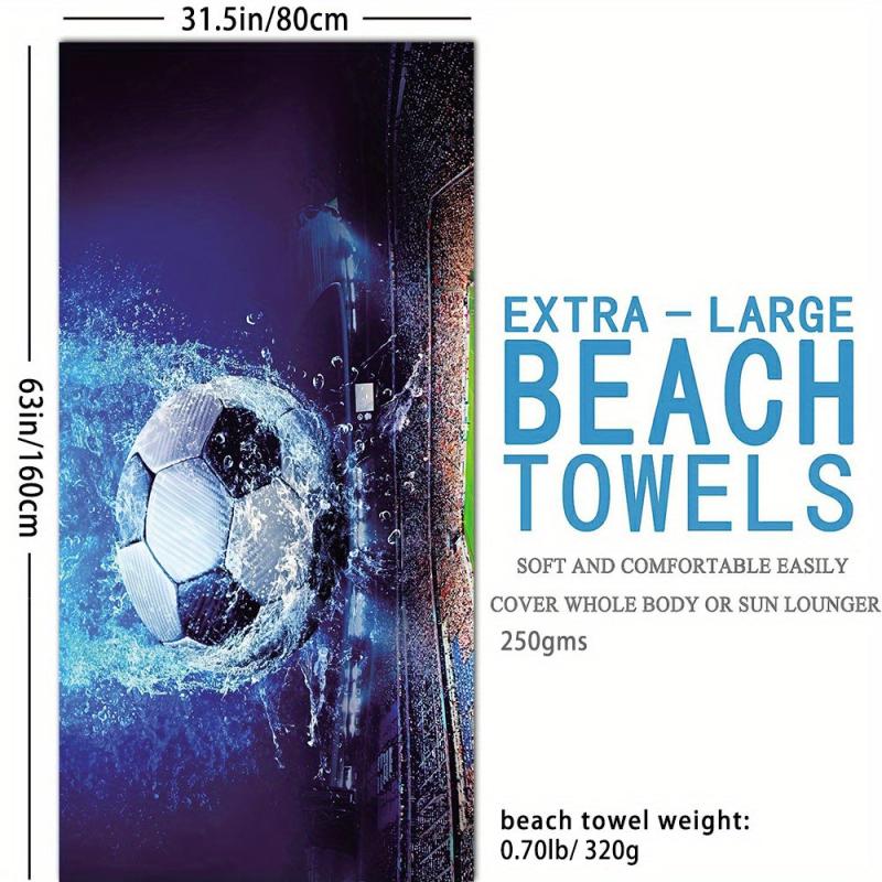 Football Beach Towel for Pool Party - Large Beach Blanket for Adults