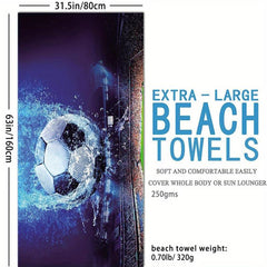 Football Beach Towel for Pool Party - Large Beach Blanket for Adults