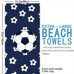 Football Beach Towel for Pool Party - Large Beach Blanket for Adults