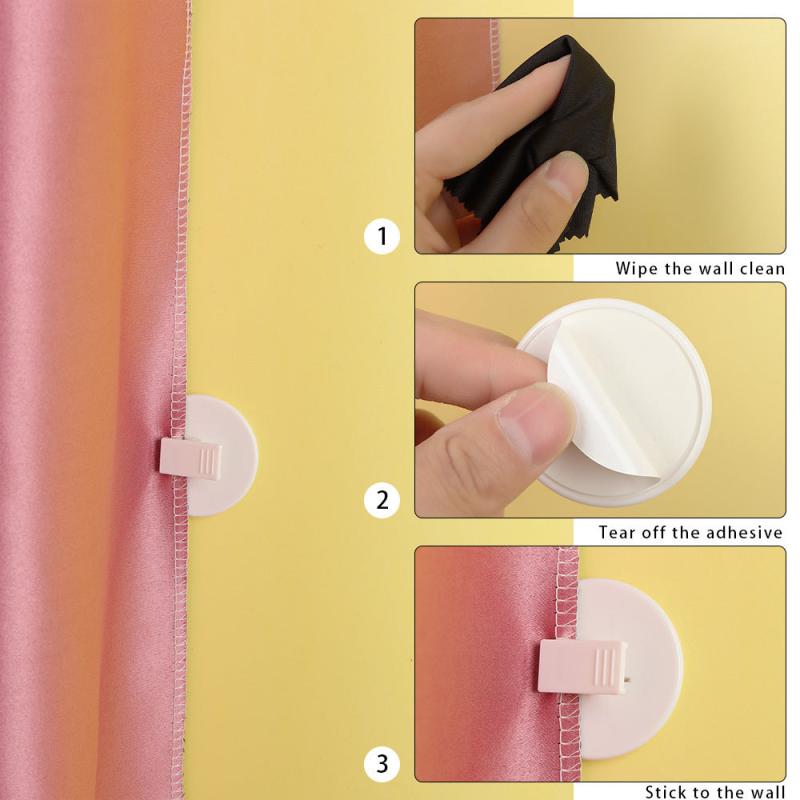 Self Adhesive Curtain Clips Windproof Shower Curtain Buckle Bathroom Accessories