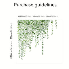 Green Leaves Shower Curtain Waterproof Mildew-Proof Bathroom Decor