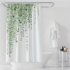 Green Leaves Shower Curtain Waterproof Mildew-Proof Bathroom Decor