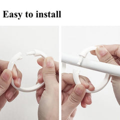 12pcs O Shape Plastic Shower Curtain Rings - Easy to Install & Maintain