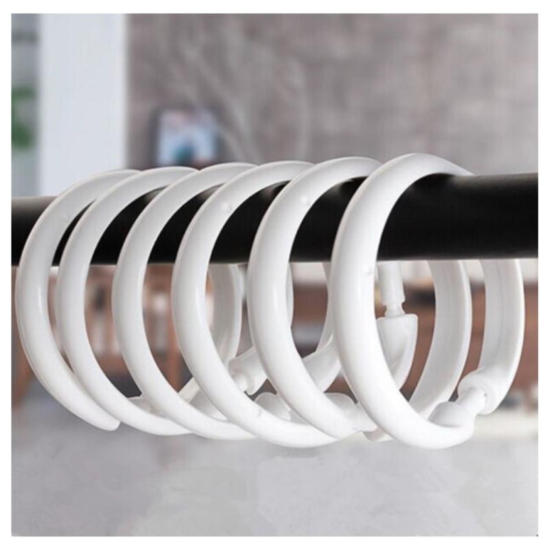 12pcs O Shape Plastic Shower Curtain Rings - Easy to Install & Maintain